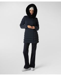 Piumino slim con pelliccia
