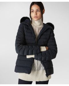 Piumino slim con pelliccia