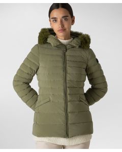 Piumino slim con pelliccia