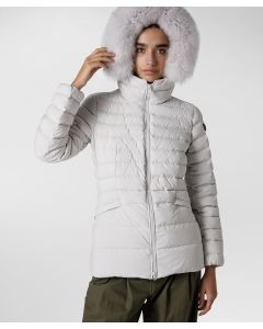 Piumino slim con pelliccia