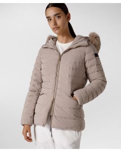 Piumino slim con pelliccia
