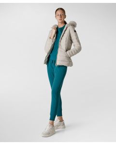 Piumino slim con pelliccia