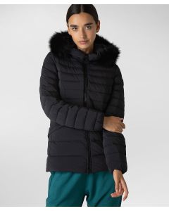 Piumino slim con pelliccia