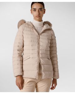 Piumino slim con pelliccia