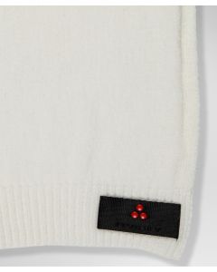 Sciarpa in tricot misto lana con fascetta portalogo