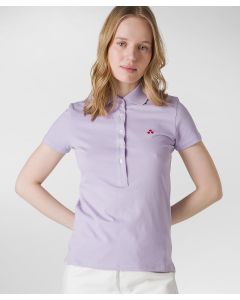 Polo in piquet morbida con logo ricamato