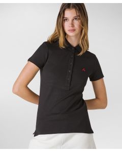 Polo in piquet morbida con logo ricamato