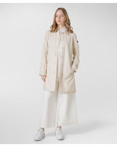 Trench lucente in cotone e nylon