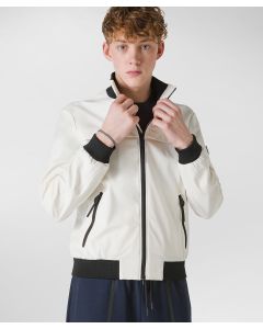 Bomber liscio in tessuto stretch