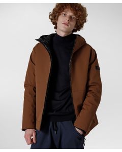 Bomber liscio in Primaloft con dettagli neri