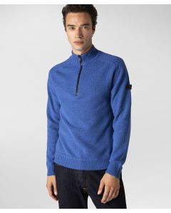 Maglia a collo alto in misto lana mouliné