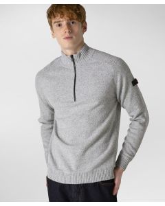 Maglia a collo alto in misto lana mouliné