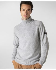 Maglia a collo alto in misto lana mouliné