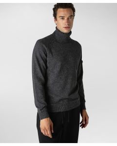 Maglia a collo alto in misto lana mouliné