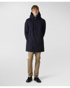 Parka in nylon cordura con effetto fiammato