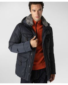Urban field jacket con collo in pelliccia