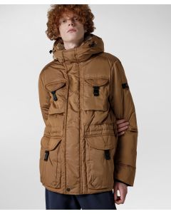 Urban field jacket con collo in pelliccia