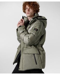 Giacca in doppio tessuto downproof e idrorepellente