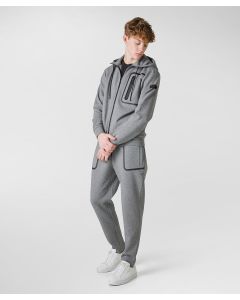 Maglia con cappuccio e tasca con zip sul davanti