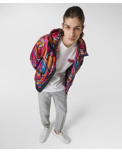 Bomber liscio con stampa all over