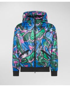 Bomber liscio con stampa all over