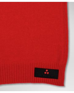 Sciarpa in tricot misto lana con fascetta portalogo
